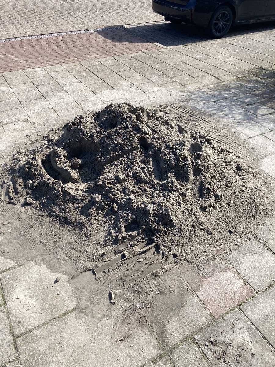 Nog iemand belang bij een paar kruiwagens zand ? Gratis weg te scheppen