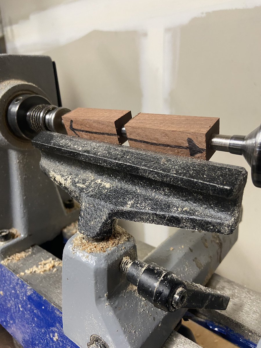 TheOkayGolfer's tweet image. Back at it this morning!! I wonder what this wood is going to tell shape it into? 
#maker #penmaking