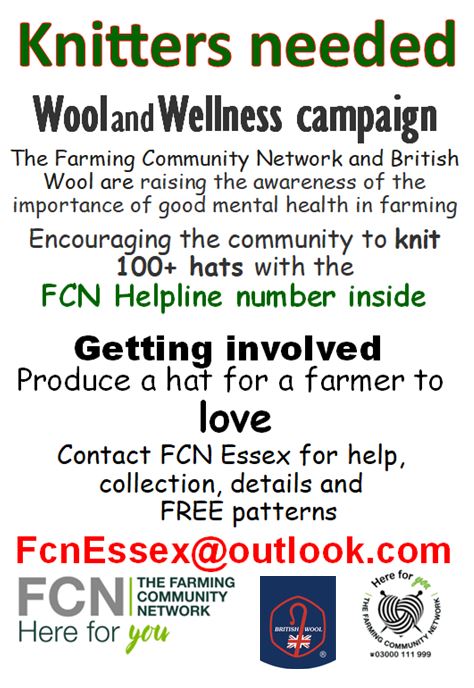 #WoolandWellness campaign launched @ R Welsh &amp; G Yorkshire Shows 
Encouraging the public/farming community to knit a hat using British wool, #BackBritishFarming 
Giving a sense of community kindness
Hats given away at the local Essex shows⁦
⁩<a href="/NorfolkFCN/">FCN Norfolk</a>
<a href="/FCNSuffolk/">FCNSuffolk</a>
<a href="/EssexYFC/">Essex Young Farmers</a>