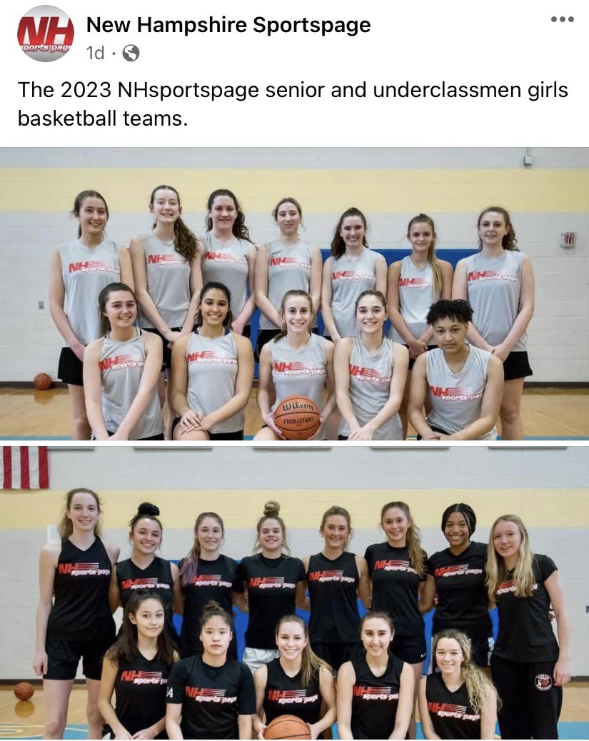 Thank you <a href="/nhsportspage/">NH Sports Page.com</a> for the selection. It was fun playing with these girls.
Top 12 seniors (black) and underclassman (grey) girls basketball players in NH.