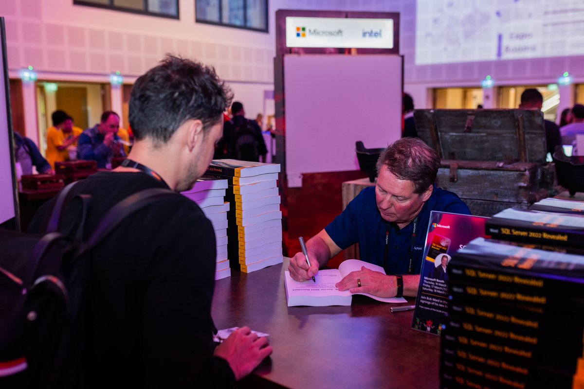 Firstly we say a huge thank you to <a href="/Microsoft/">Microsoft</a> <a href="/AzureSQL/">Azure SQL</a> <a href="/IntelUK/">Intel UK</a> for being our headline sponsors!🧡 

You really knocked it out the park with the keynote and had an amazing turnout for <a href="/bobwardms/">Bob Ward</a>’s book signing too!✍️