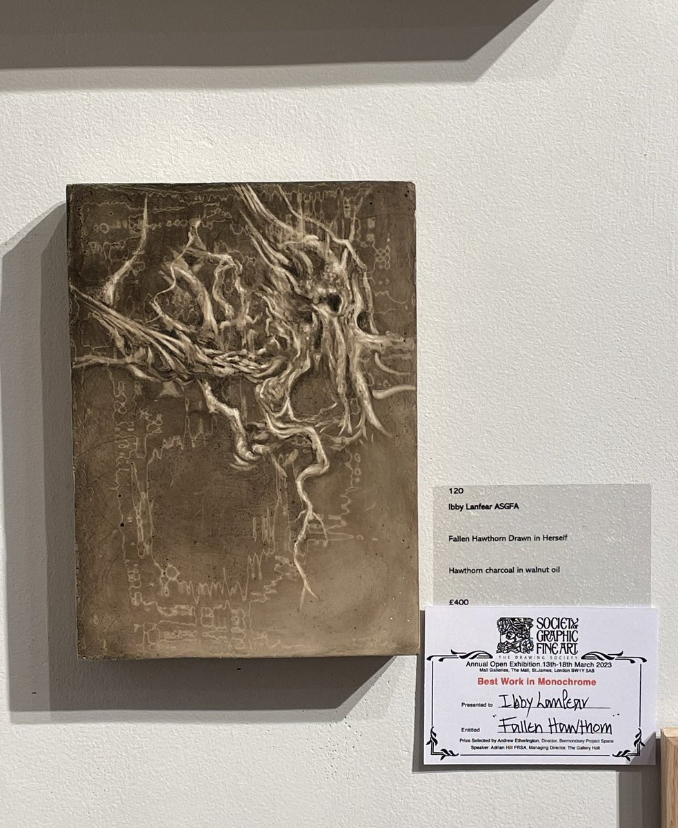 Society of Graphic Fine Art (@sgfadrawing) on Twitter photo The Monochrome Award, selected by Andrew Etherington, is presented to Ibby Lanfear for the stunning “Fallen Hawthorn, drawn in on herself”
Double congratulations are in order to Ibby, who also won the best in show award.
Last day to view at the <a href="/mallgalleries/">mallgalleries</a> today The Monochrome Award, selected by Andrew Etherington, is presented to Ibby Lanfear for the stunning “Fallen Hawthorn, drawn in on herself”
Double congratulations are in order to Ibby, who also won the best in show award.
Last day to view at the <a href="/mallgalleries/">mallgalleries</a> today