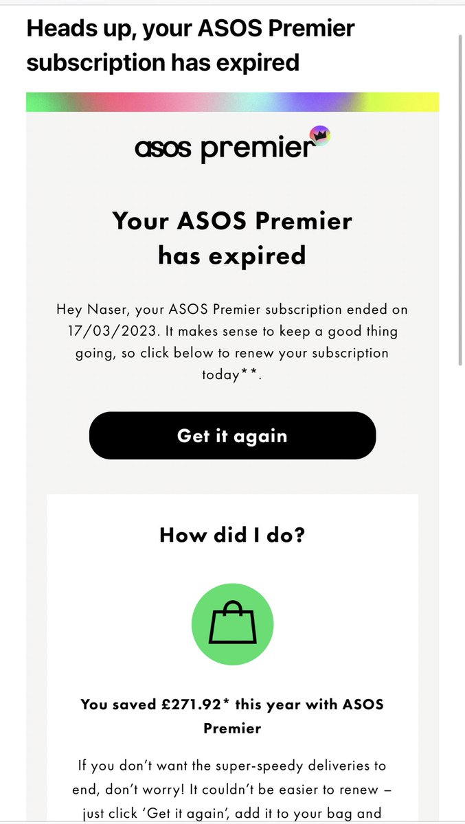 wasset_uk's tweet photo. الاشتراك السنوي في asos 
وفرنا في عام واحد ١٢٦٠ ريال قيمة شحن لعملاء #وسيطuk وكان الشحن مجاني 🤩 https://t.co/Qb8M5BIPPS