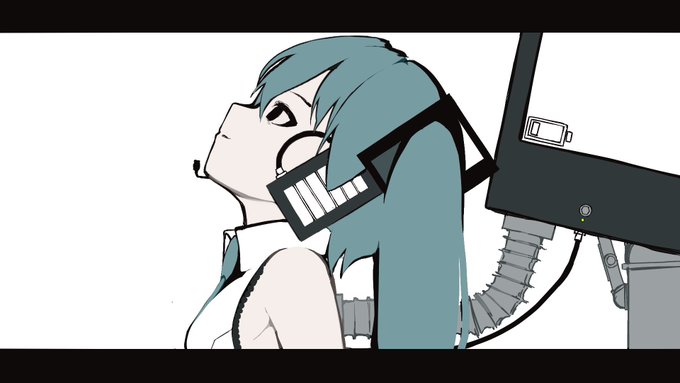 #初音ミク ボカコレ参加楽曲『ムキブツとユーキブツ』のイラストです 