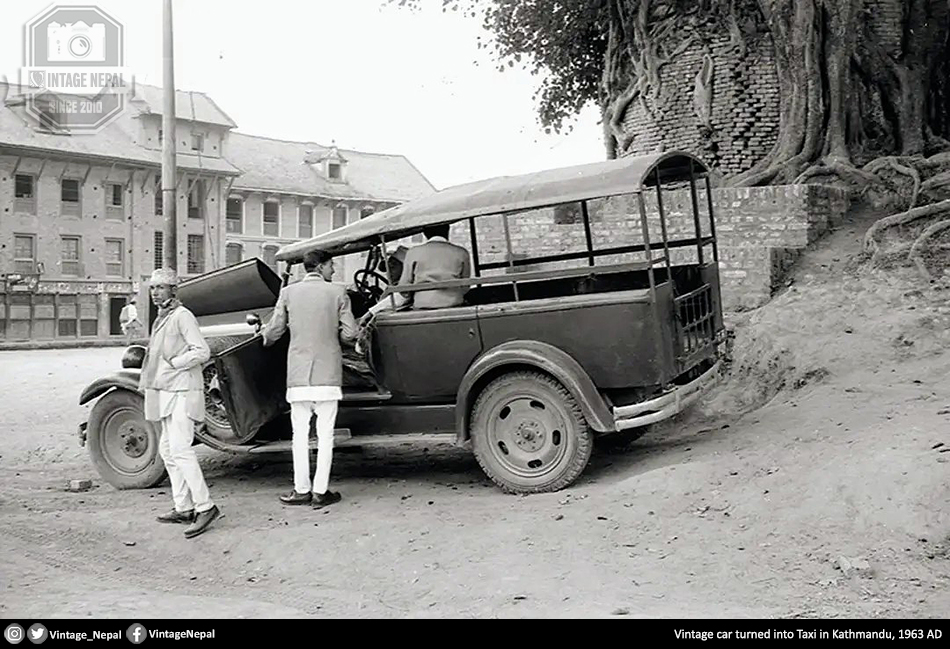 Vintage Nepal - इतिहासमा नेपाल (@vintage_nepal) on Twitter photo Vintage car turned into Taxi in Kathmandu
1963 AD (वि सं २०२०) <a href="/Vintage_Nepal/">Vintage Nepal - इतिहासमा नेपाल</a> Vintage car turned into Taxi in Kathmandu
1963 AD (वि सं २०२०) <a href="/Vintage_Nepal/">Vintage Nepal - इतिहासमा नेपाल</a>