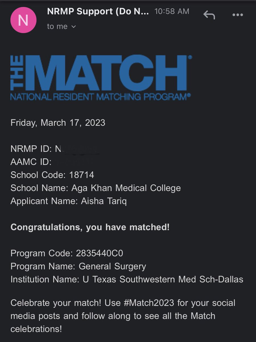 Aisha Tariq (@aishatariq_g) on Twitter photo Feeling incredibly blessed to have matched at my #1. I am so happy to have matched at my dream training program. Cannot wait to meet my new classmates! I get to officially join the <a href="/UTSWSurgeryLife/">UTSW Surgery Residents</a> family :’) #Match2023 <a href="/UTSW_Surgery/">UTSW Surgery</a> Feeling incredibly blessed to have matched at my #1. I am so happy to have matched at my dream training program. Cannot wait to meet my new classmates! I get to officially join the <a href="/UTSWSurgeryLife/">UTSW Surgery Residents</a> family :’) #Match2023 <a href="/UTSW_Surgery/">UTSW Surgery</a>