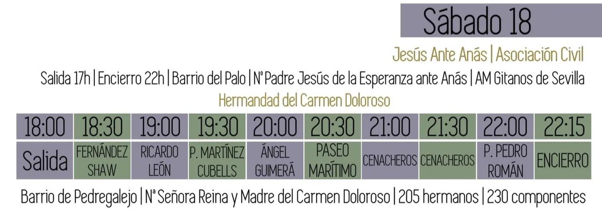 PzaConstitucion's tweet photo. Agenda para hoy en las #CofradiasMLG 
• Es la primera vez que saldrá la Virgen del Carmen Doloroso siendo hermandad https://t.co/PDTnc5JAMe