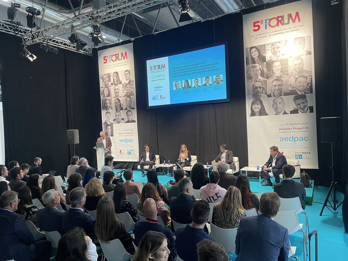 aedpac's tweet photo. Gracias a todos los ponentes y público asistente a las jornadas del V FORUM de @aedpac en #IberzooPropet23 que se consolida como el gran foro de debate, análisis y tendencias del mercado del petcare en España. @IFEMA https://t.co/mv5Ry1vrkp