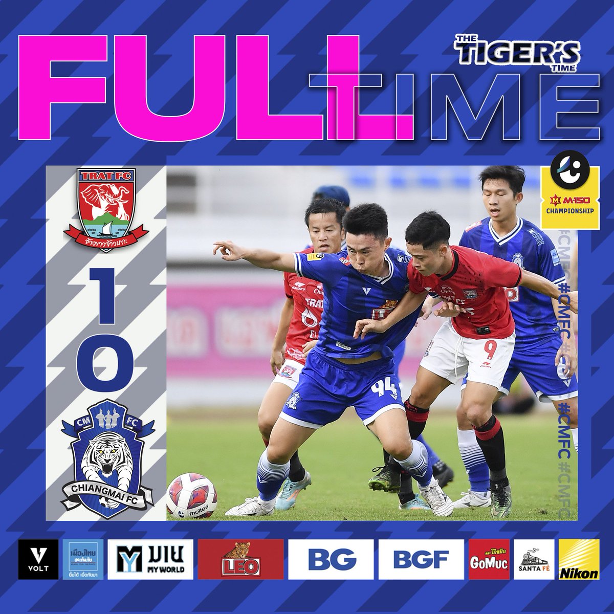 🕖 CMFC LIVE: TRATvCMFC ⁣⁣ | T2
Live: AIS PLAY SPORT 3 | Kick OFF 05.30 PM 🕖

FT: TRAT 1-0 CMFC
1-0 น.67 โมฮาเม็ด เอสแซม (ดอส ซานโตส)

#THETIGERSTIME⁣
#ChiangmaiFC #CMFC⁣⁣⁣⁣⁣⁣⁣⁣
#ChiangmaiIsBlue💙⁣⁣⁣⁣