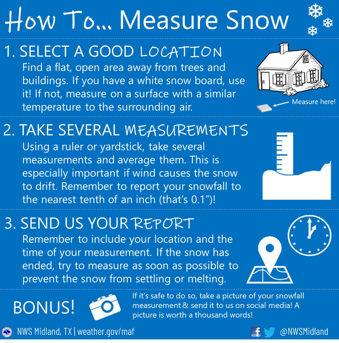 NWSMidland's tweet photo. ❄️📏Are you seeing snow accumulations this morning in Alpine, Marfa, or anywhere else in the Big Bend region???
If so, please send us your reports!!🤗 Pictures/measurements are worth a thousand words, so here are some tips to reporting snow to us. #txwx https://t.co/ocKtiScRE0
