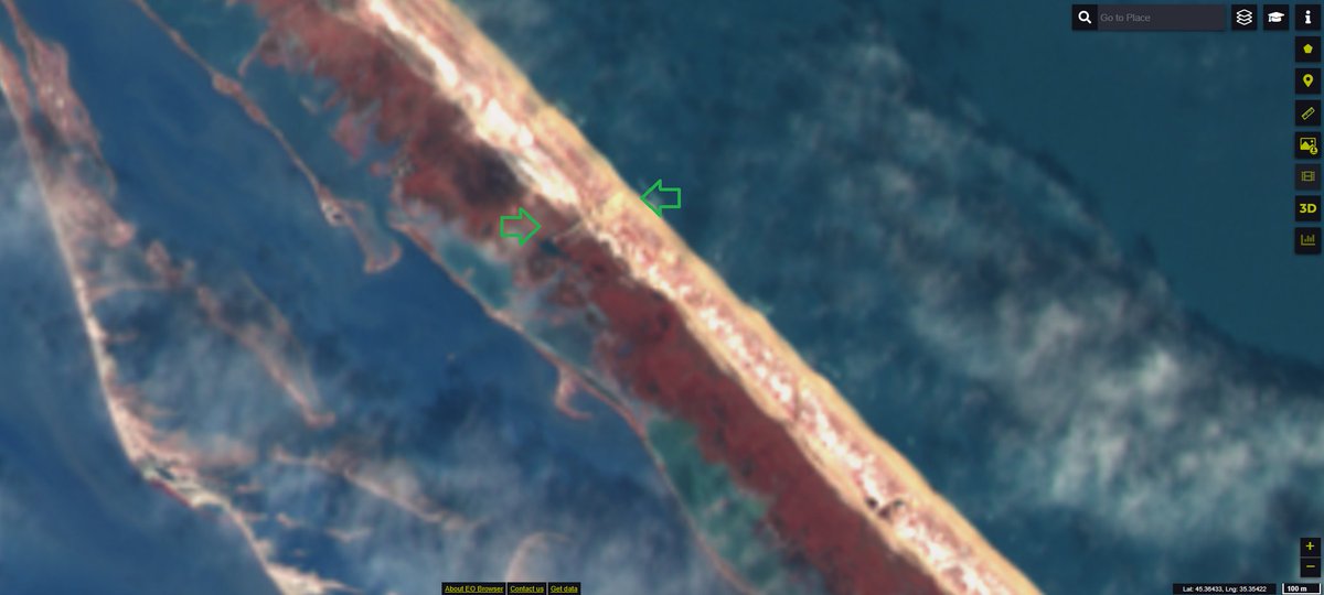 Tendar's tweet photo. In general you will find on the Sentinel 2 pictures several additional or extended Russian fortifications along the Arabat spit.
A few examples:
45°20'12.73"N, 35°23'39.56"E
45°21'41.24"N, 35°21'49.29"E
45°32'11.31"N, 35°10'22.95"E
#Ukraine #Crimea #Arabat https://t.co/ButgHXR6Ez