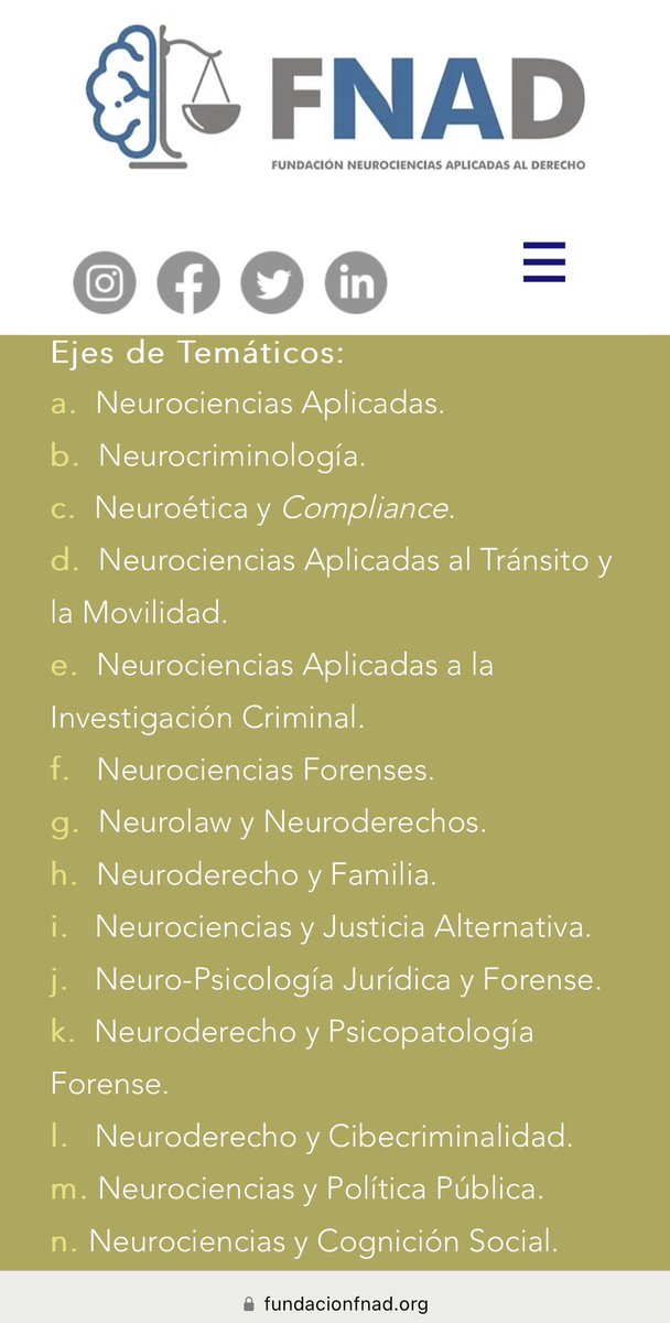 fnad_fundacion's tweet photo. La Fundación #FNAD, en aras de lograr los objetivos arriba descritos, actualmente posee tres (3) líneas de desarrollo específico que abarcan cinco (5) ejes temáticas de conocimiento.
https://t.co/vGoeugjEhq
#NeuroDerecho #Neurociencias #NeuroLaw https://t.co/dB9Y7vujhx