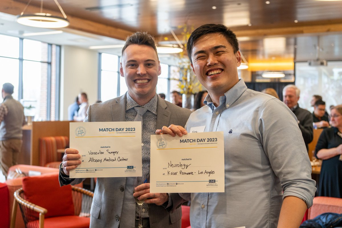 unetweets's tweet photo. It’s a Match!🎉 Congratulations to all of our College of Osteopathic Medicine students who received their residencies at #matchday2023 🩺 We are so incredibly proud of you💙 @com_at_une 

#matchdayunecom #com #une #universityofnewengland #weareune https://t.co/IhYAz9JGXc