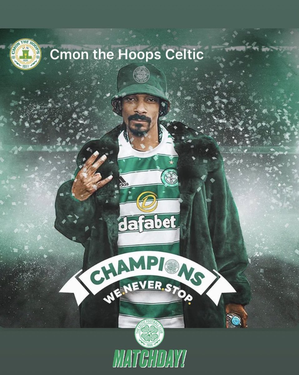 Match day.. Hoop Doggy Dog = Perfection 🍀#COYBIG #CelticFC #cmonthehoops #SnoopDogg