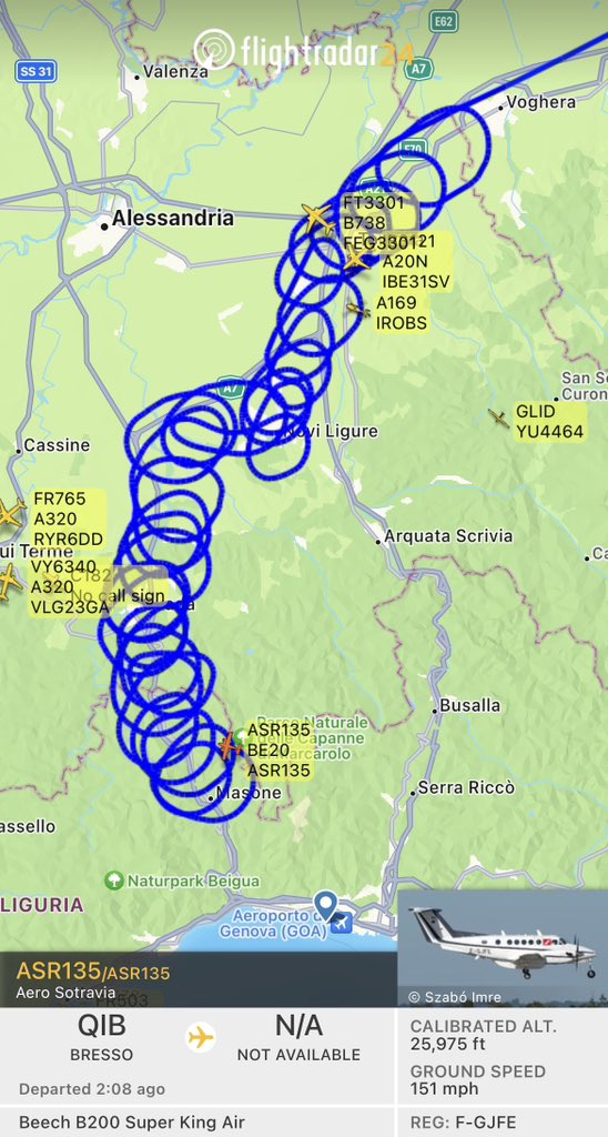 Watching the communications aircraft flying over #Milansanremo <a href="/flightradar24/">Flightradar24</a> <a href="/AdamBlythe89/">Adam Blythe</a> <a href="/daniellloyd1/">Daniel Lloyd</a>