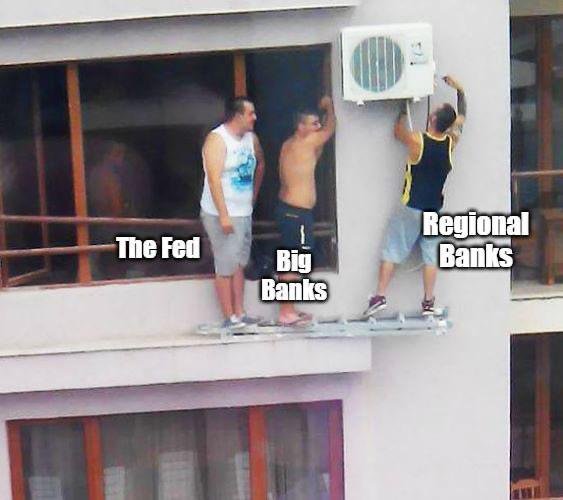 AuthCapital's tweet photo. Current situation of Fed, Big banks and regional banks 😵😵😵 https://t.co/PfK2qXW1fi