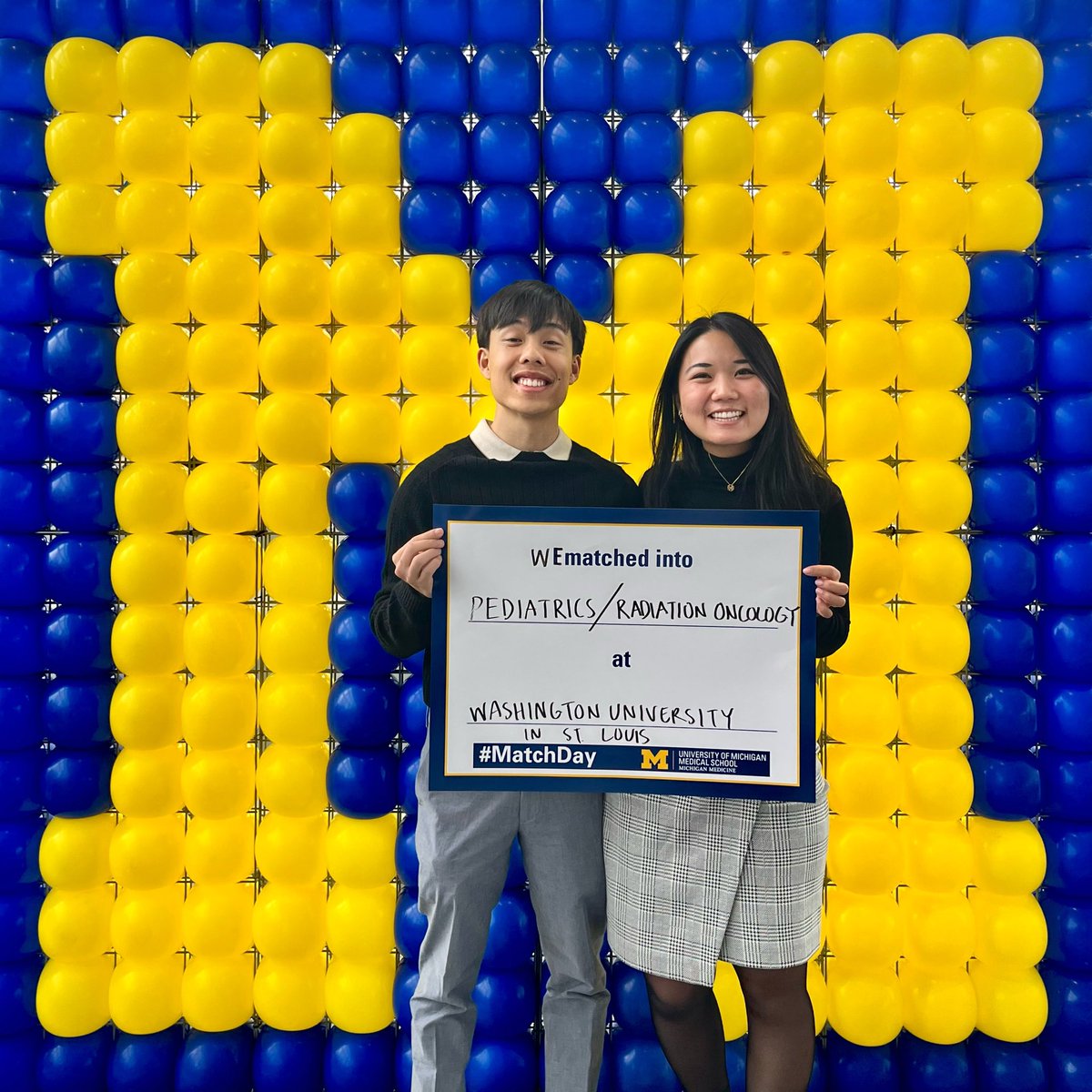 ShannonJiangMD's tweet photo. So so so happy to have couples matched to @WashURadOnc 🥰 I’m going to be a radiation oncologist!!!

Endlessly grateful for all of my mentors from @UMichMedSchool @UMichRadOnc #radonc #Match2023 https://t.co/Gd6SSdEE62