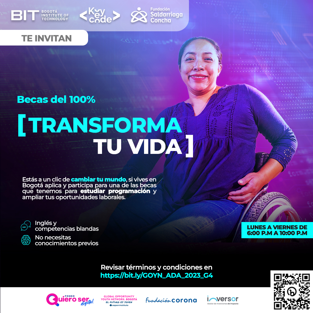 SaldarriagaConc's tweet photo. ¡Atención! Si vives en Bogotá y eres mujer, migrante y/o una #PersonaConDiscapacidad, participa por alguno de los cupos disponibles para aprender sin costo de análisis de datos que tiene @GOYNBogota para ti. Inscríbete hasta el 21 de marzo. 💻

Conoce más👉https://t.co/V2yrWG3bZv https://t.co/9JR7zsIUlG