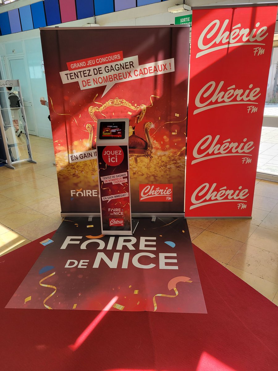 cheriecotedazur's tweet photo. Jouez à la borne jeu Chérie FM à la @foiredenice
Il y a plus de 40.000 euros de cadeaux à gagner !
#foiredenice #Nice06 #Nice https://t.co/lJh6PKlS48