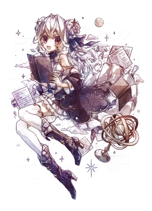 #三億アカウントの中から私を発掘してくださいキラキラ輝く女の子を描いています 