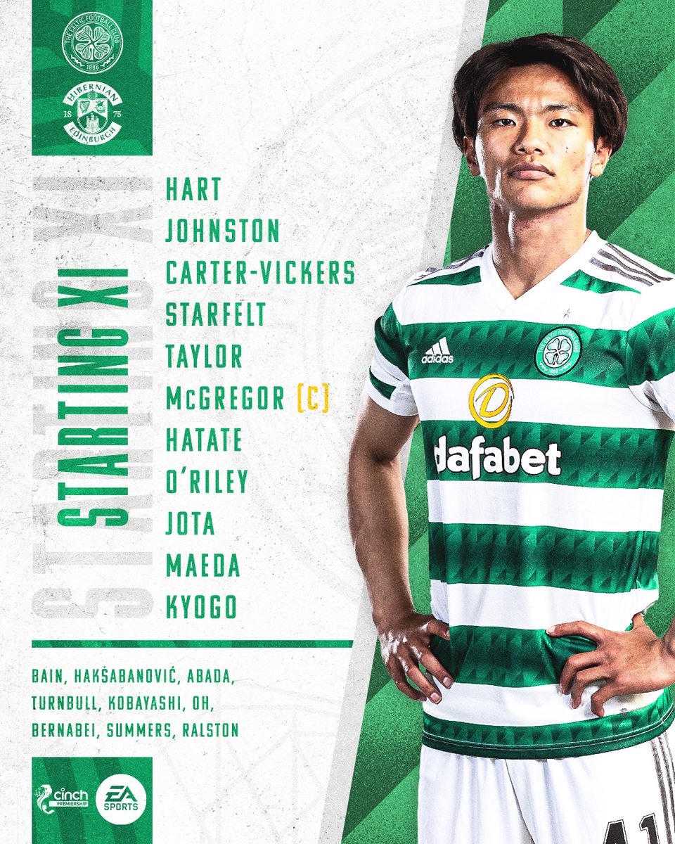 #CelticFC Team News!  
 
📋 Here's how The Bhoys line up ahead of #CELHIB  
 
#cinchPrem | #COYBIG🍀