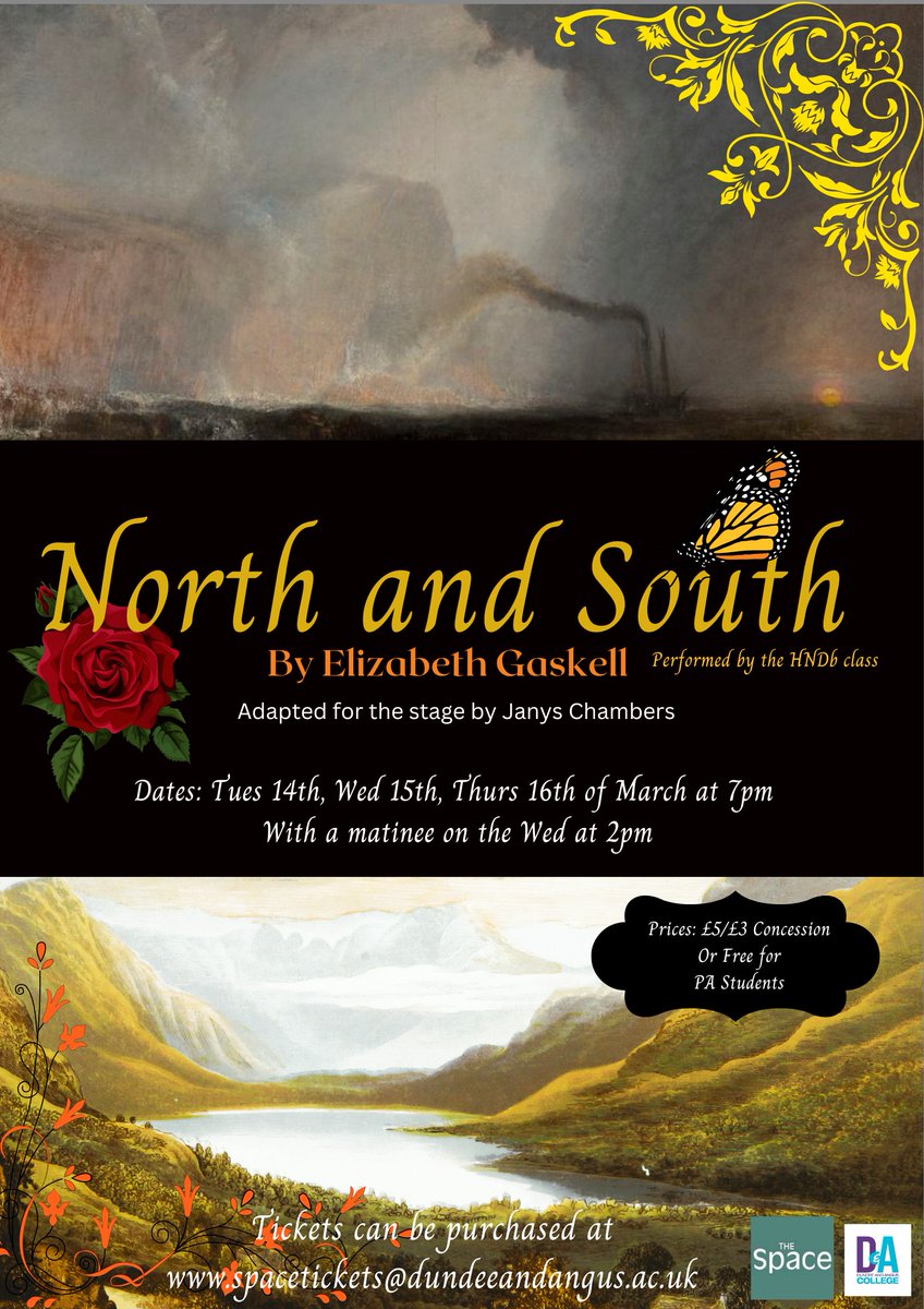 Great to see a new production this week of my adaptation of North and South (originally commissioned by @NewmanEJ at @PITLOCHRYft) with students from @dundee_angus #ElizabethGaskell #NorthandSouth #theatre #ClassicsTwitter #ClassicAdaptations #adaptation #largecastplays