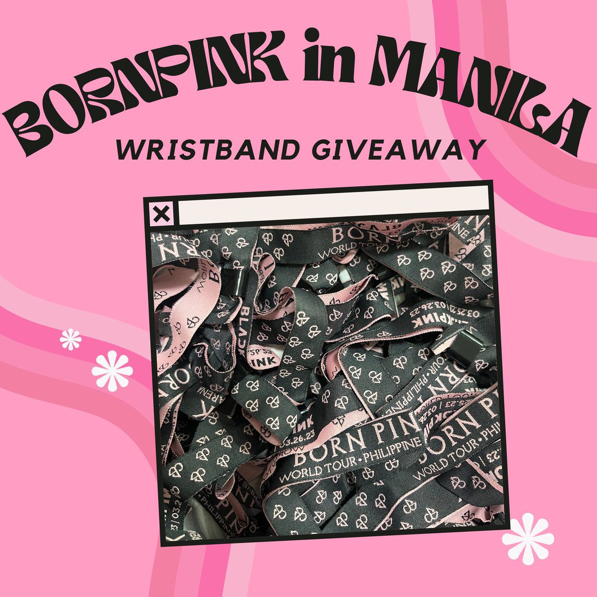 kthsooya's tweet photo. #BORNPINKMANILA_BULACAN freebies / giveaway 🪩✨

i’ll be giving away bornpink wristbands for day 2 babes 💖

don’t forget to read the mechanics 🫶🏼 https://t.co/VgFwkk2MOO