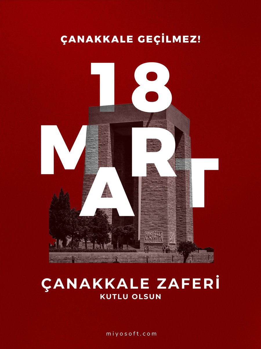 miyosoft's tweet photo. Çanakkale Zaferi’nin 108. yılında başta Gazi Mustafa Kemal ATATÜRK ve silah arkadaşları olmak üzere tüm şehitlerimizi saygı ve minnetle anıyoruz.
#CanakkaleGecilmez #18martcanakkalezaferi #miyo #miyoas https://t.co/K7hNe39bA9