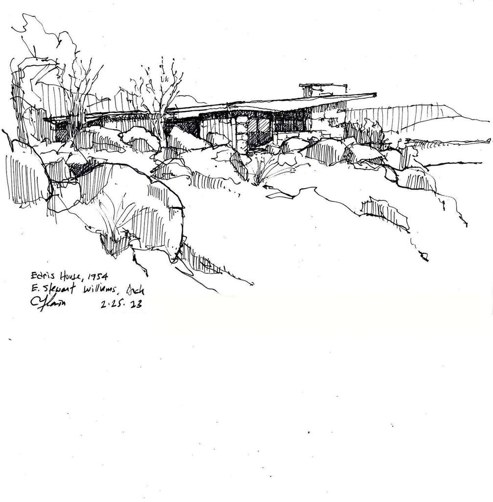 FlavinArchitect's tweet image. Sketch of the Edris House designed by E. Stewart Williams in 1954. It’s been said he was given no budget and complete artistic freedom by clients William and Majorie Edris.
.
.
.

#estewartwilliams @modernismweek2023
@modernism_week @houzz
#steelconstruc… instagr.am/p/Cp7iOnkO-iQ/