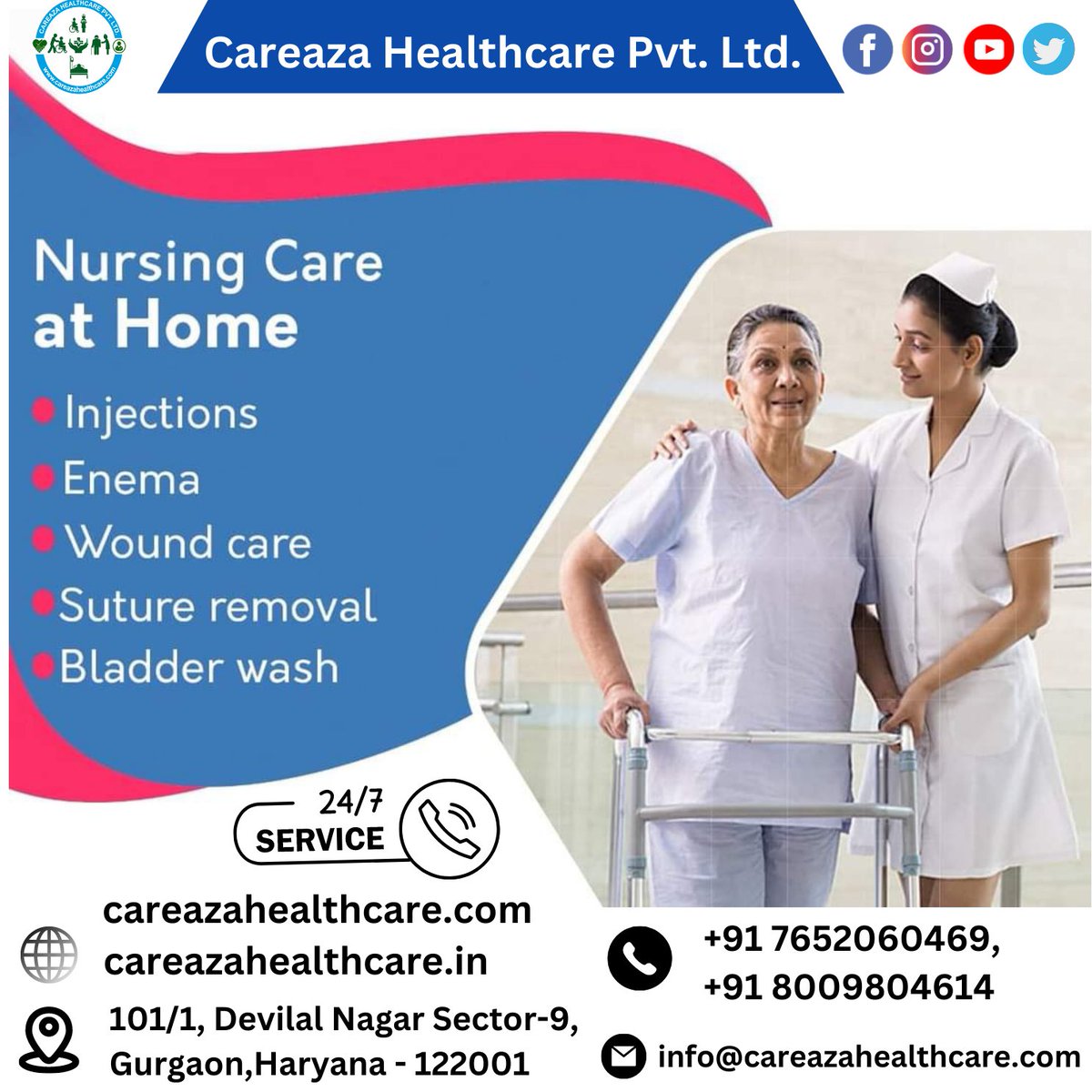 Book patient care services in Gurgaon for trained and experienced healthcare professionals to take care of your loved ones.

#HomeHealthcareServicesAtHome, #NursingCare, #BabyCare, #ElderCare, #CriticalCare, #CareazaHealthcare, #Healthcare, #nursingagency, #patientcare
