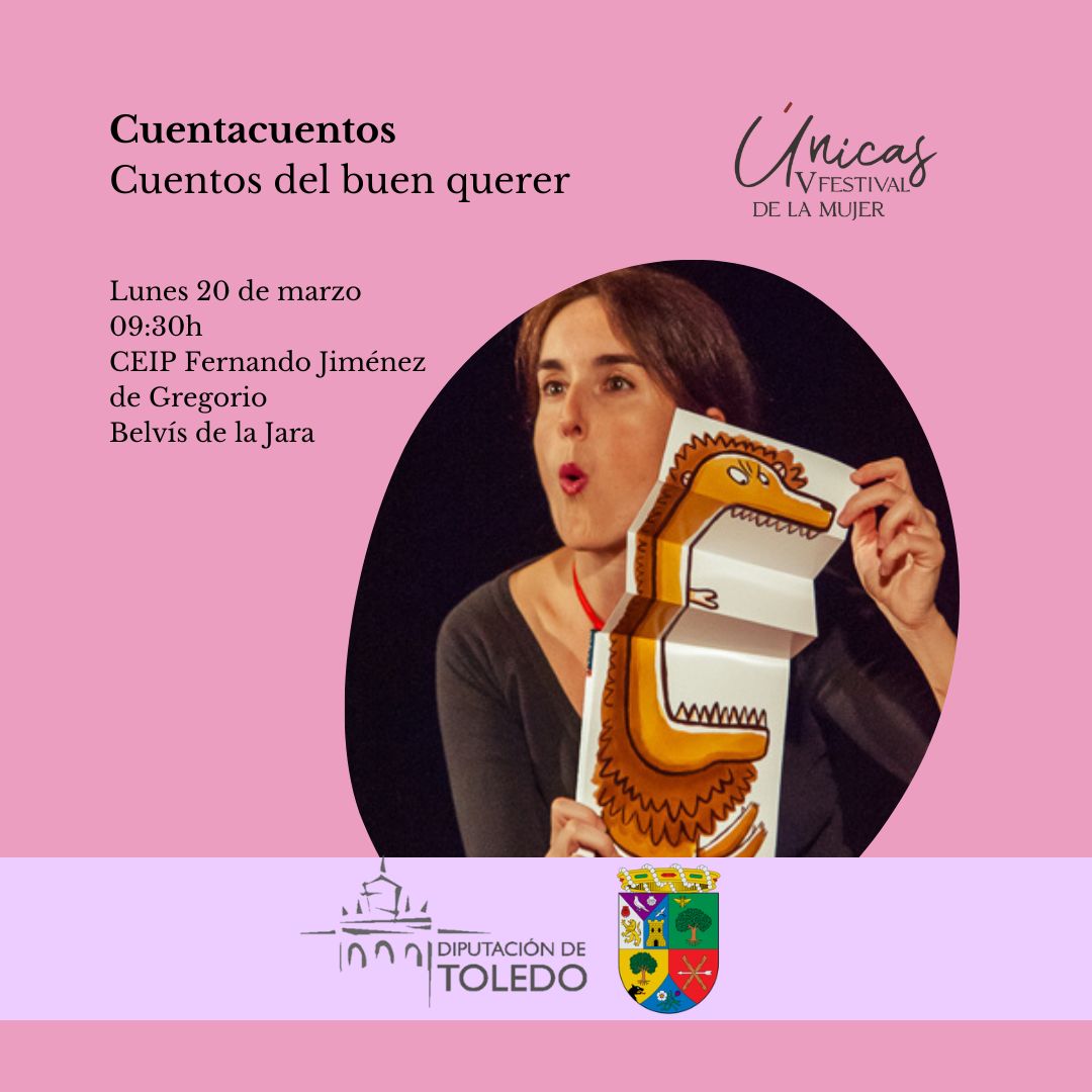 📚 Comenzamos con los cuentacuentos 'Cuentos del buen querer', en la que tendremos una sesión de cuentos, canciones y poesía sobre la igualdad de género

📅 Lunes 20 marzo 
⏰ 09:30h 
📍 CEIP Fernando Jiménez de Gregorio de #BelvisDeLaJara

#Mujeres #Femenino #Cuentos
