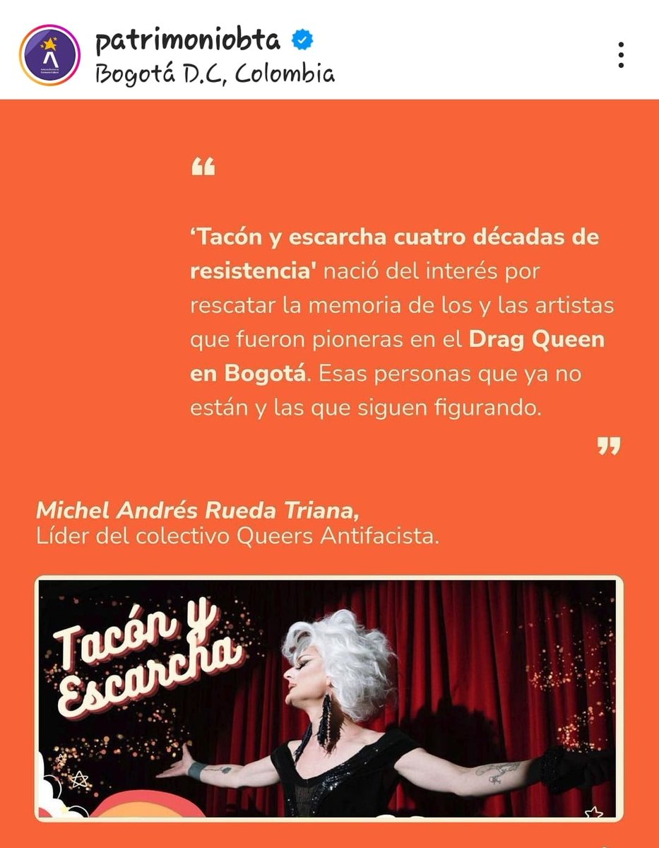 maestriainv's tweet photo. #OrgulloMISI Felicitamos al egresado Michel Andrés Rueda T. de la Linea de Subjetividades, por su liderazgo en el colectivo Queers Antifacista, realizadores del documental ganador de la beca @Patrimoniobta invitamos a conocer y difundir estos procesos. @FCEdistrital @udistrital https://t.co/aK0MRdf7KI