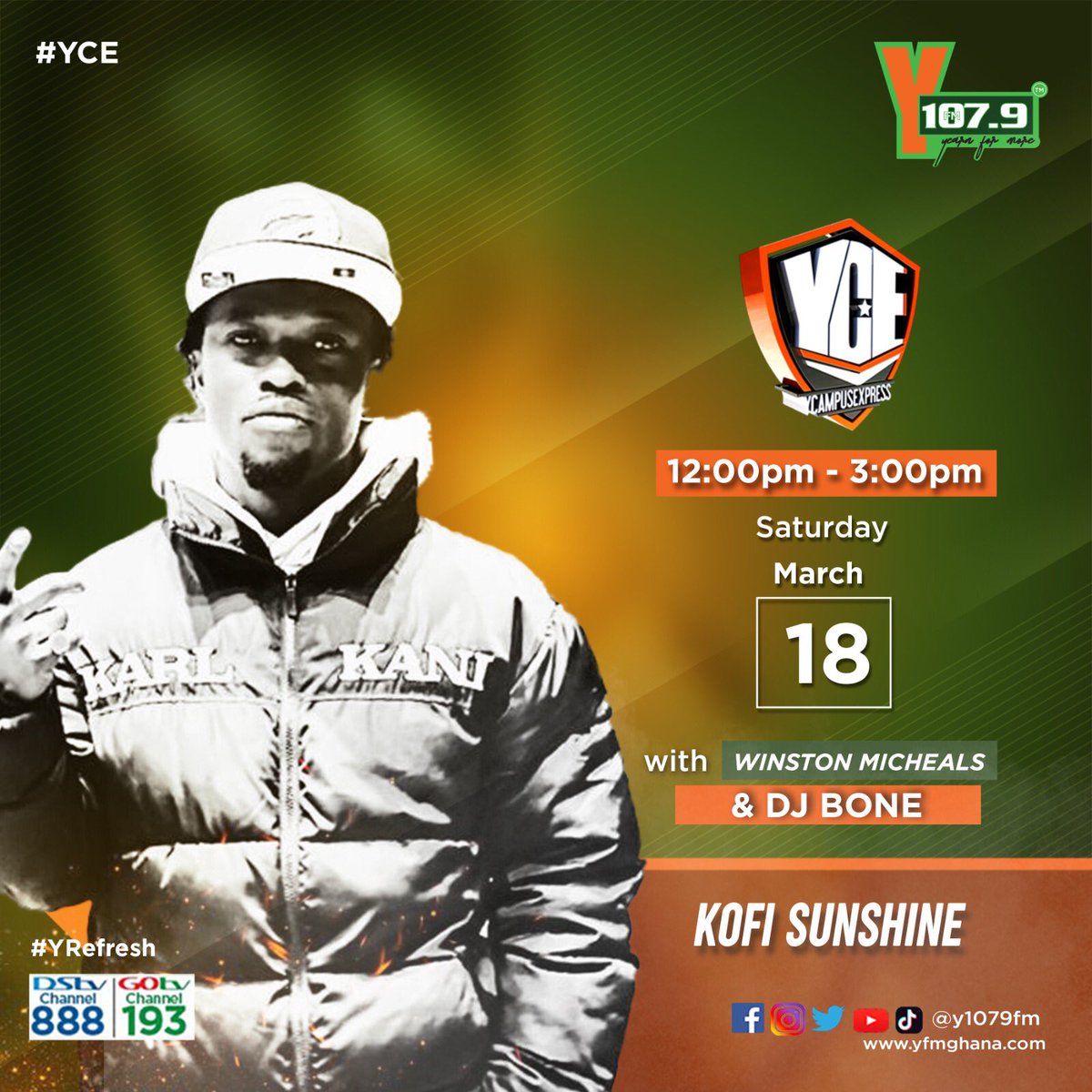 Y1079FM's tweet photo. .@ksunshyne_ulmg will be joining us on the show #YCE shortly, 

with @winstonmicheals &amp; @djbone17 @AustinmilMiller. Tune in now! ⚡️⚡️📻 https://t.co/21gq9I08hr