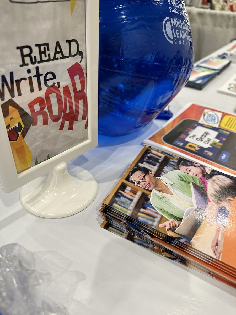MichLearning's tweet photo. Good morning #MRA23! Come visit us and get your @MichLearning @PBSKIDS and #ReadWriteROAR swag! We would love to talk to you about our multidisciplinary literacy resources for preK-12! 🤗📚🦁 https://t.co/kX4yHnEmlQ