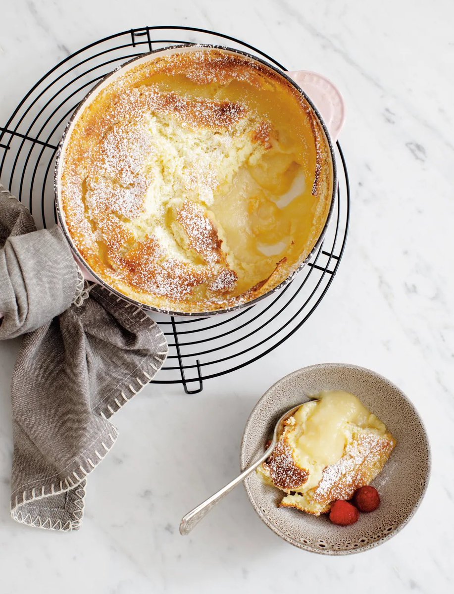 Coolfooddude's tweet photo. This cake makes its own lemon curd at the bottom as it bakes, and is super lemony, while the top of the cake develops a tender caramelized crust. https://t.co/k0EQEdnwHX @chefannaolson #bakingwisdom #lemondessert #lemonpuddingcake #lemoncake #puddingcake @emmadolan https://t.co/jC7JrzG8kW