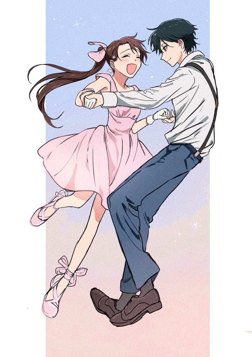 「リョーマ君と桜乃ちゃんでダンス 」|トゥウィンクル団子のイラスト