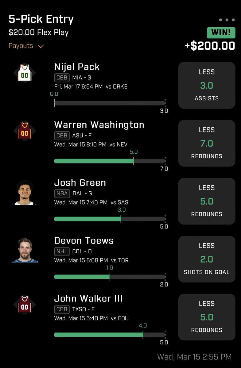 🔥😳💯MADNESS💯😳🔥

Odds on Princeton beating Arizona: +800

Odds for 5-legger on PrizePicks :+900

Now THAT’S value.

Only difference is the second one isn’t an upset. We do this shit every day with BPE.

Make some money this March:
linktr.ee/bigpick