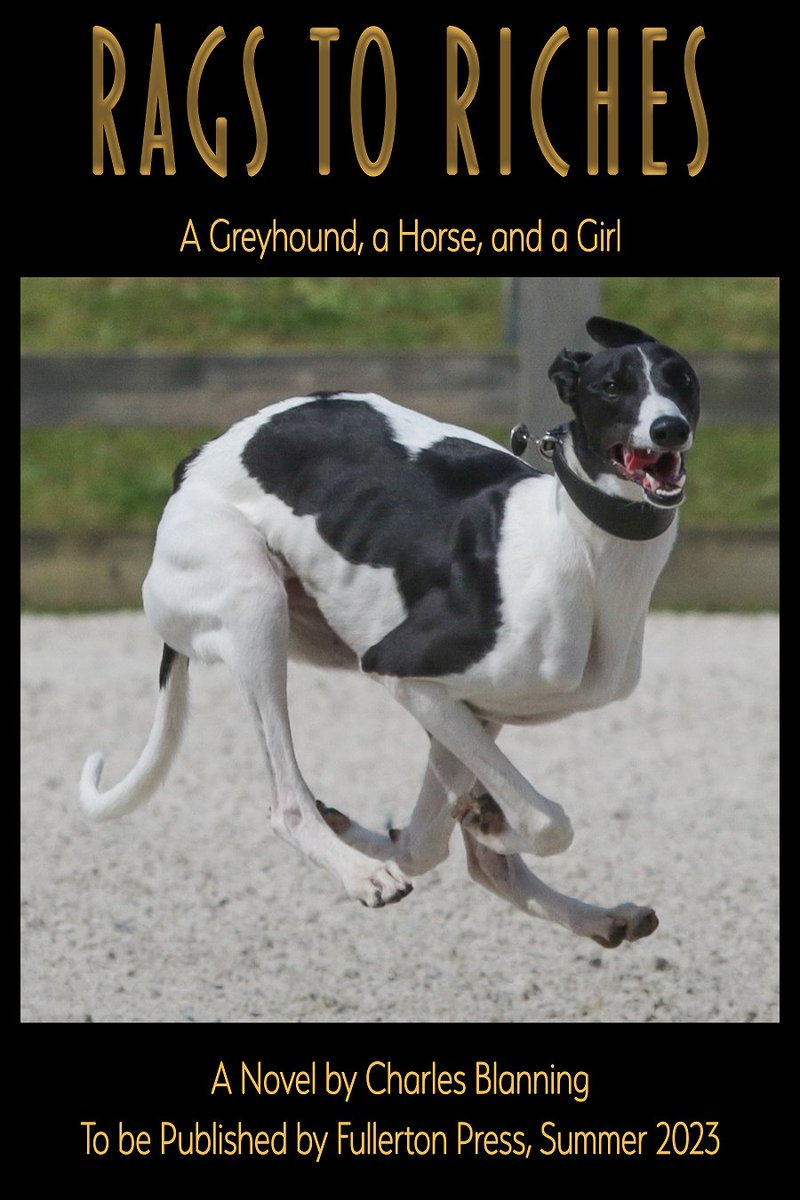 BlanningCharlie's tweet photo. "Rags To Riches" is finished. This week author Charlie Blanning has completed his first novel. Greyhounds and horses. Racing, hunting, and coursing. Swindlers, gunmen, and girls. All appear in this colourful story. To be published in the summer. https://t.co/SE0tKJMYOg