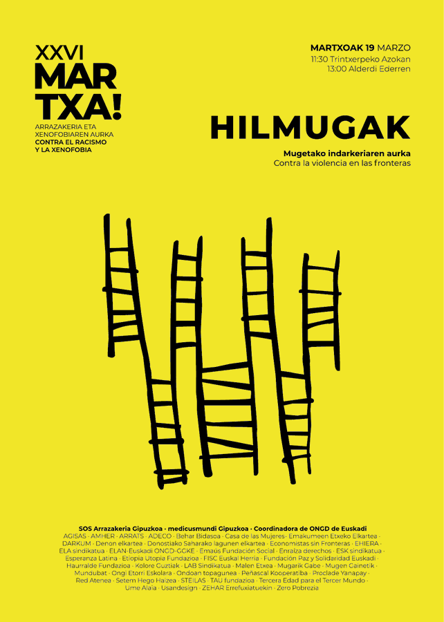 guadianak's tweet photo. Eskuz esku eraikitzen da bidea ! #Denok #Trintxerpera
 #MARTXA2023 #HILMUGA
#19demarzo #Martxoak19
#ViolenciaEnLasFronteras
#MugetakoIndarkeria https://t.co/bYOMnd6SlV