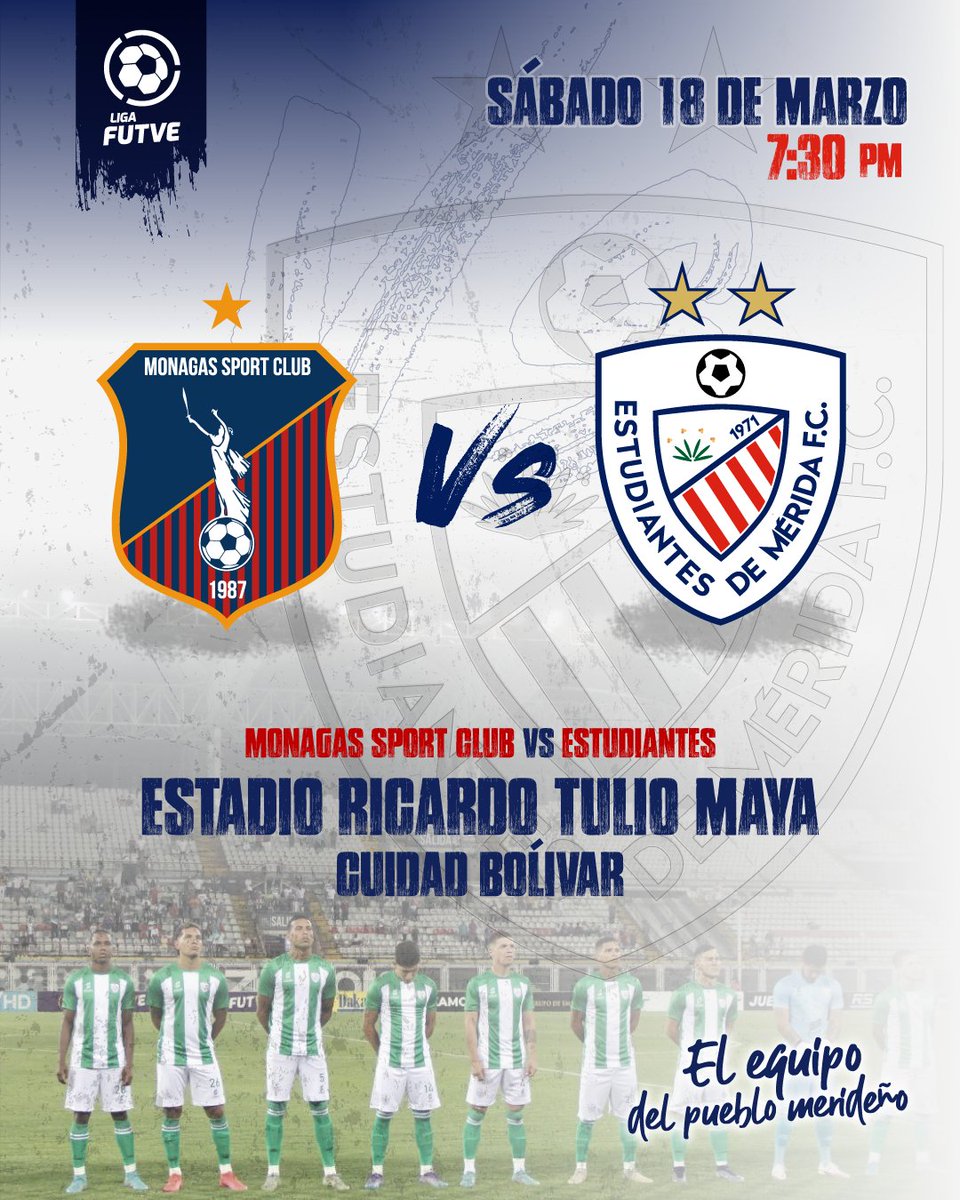 EstudiantesMEFC's tweet photo. ¡Hoy tenemos un nuevo reto!🔴⚪

⚽️ Jornada 7 @LigaFUTVE

🏟 Ricardo Tulio Maya

🕣 7:30 pm

📺 @GOLTVVe 

📻 @Studio102_7 

#ElEquipoDelPueblo 🇲🇨 https://t.co/wyD4CjebQj