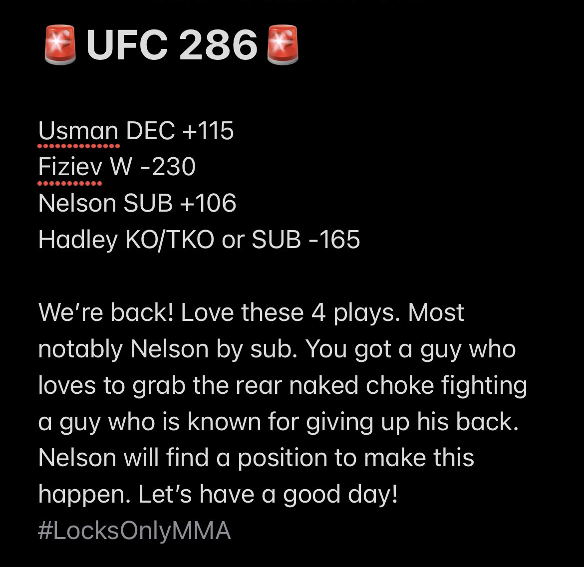 LocksOnlyMMA's tweet image. We’re back! Let’s have a fun day!