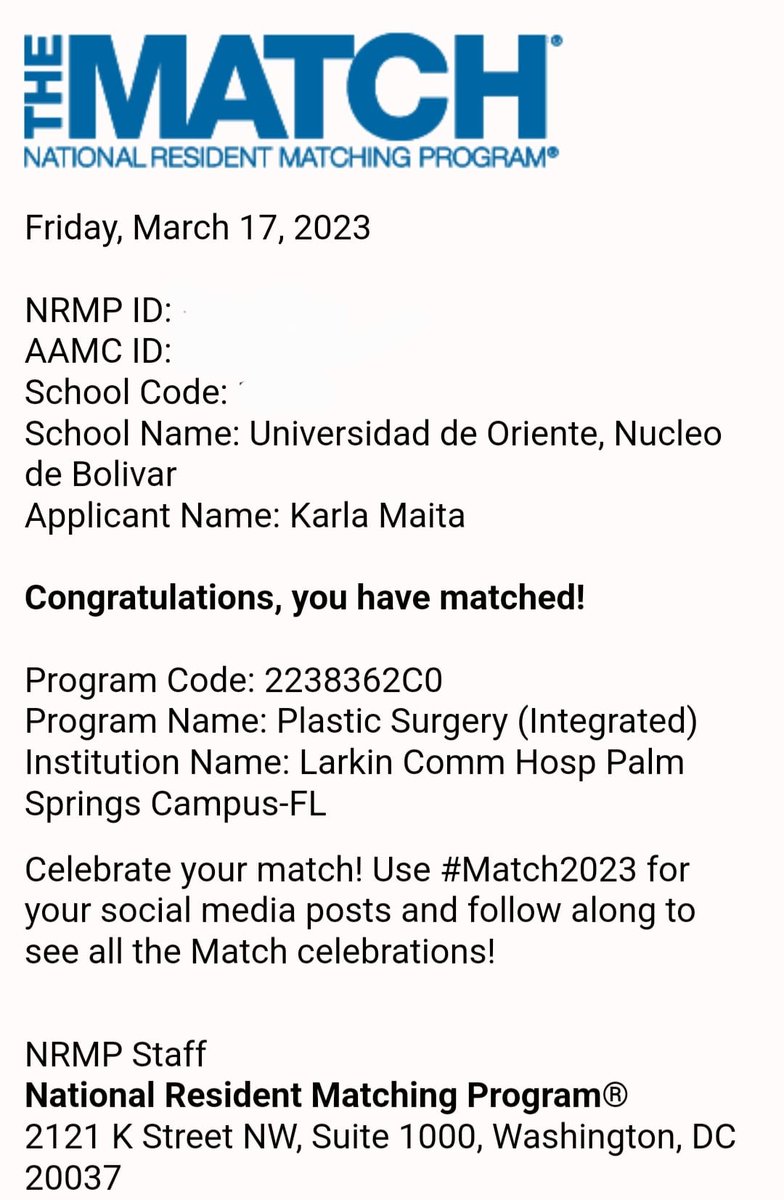 KarlaMaitaA's tweet photo. I am finally moving to Miami โ๏ธ๐๐ and am overjoyed to be part of the amazing team at #Larkinplasticsurgery. I cannot express my gratitude to everyone who has helped me realize this dream๐๐
It is simply marvelous โจ๏ธ
#match2023 #plasticsurgery #latinosinsurgery https://t.co/Ce8BpcPyWd