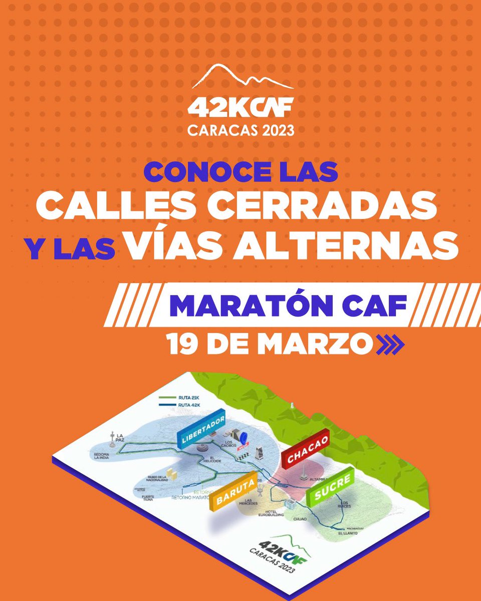 andresraulpaezp's tweet image. #Caracas no se paraliza sino que se moviliza este domingo  #16Marzo en maravilloso #MaratonCAF  org por @AgendaCAF con miles de  #runners ¡Conozcan @ReporteYa las rutas alternas @maraton_CAF y apoyen a nuestros corredores ! @AlcaldiaBaruta @PoliBaruta @PNBVzla  @BarutaEnMov