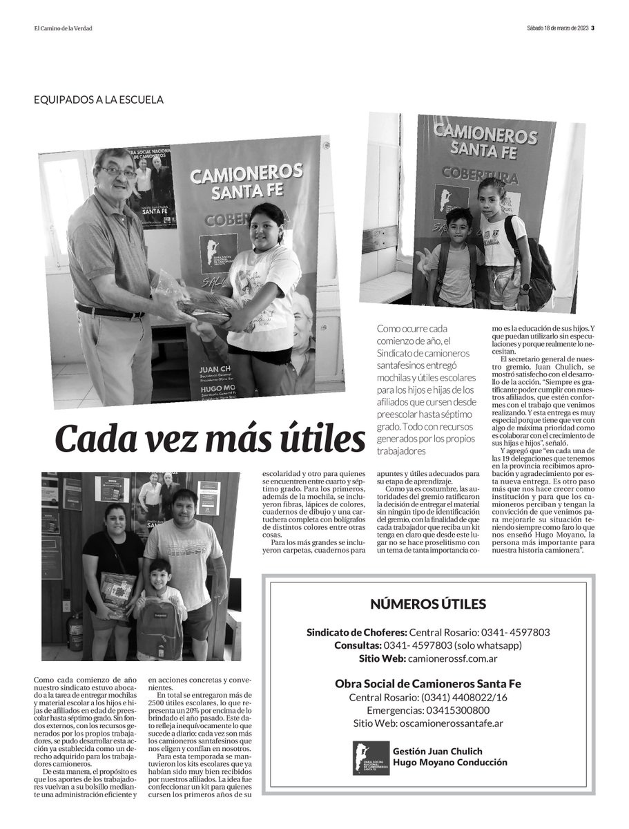 camionerosdeSF's tweet photo. 🟢🗞 Salió el suplemento de marzo de #ElCaminoDeLaVerdad en @diarioelciudadano, con toda la información del sector #camionero de #SantaFe. https://t.co/nHci7CukBQ