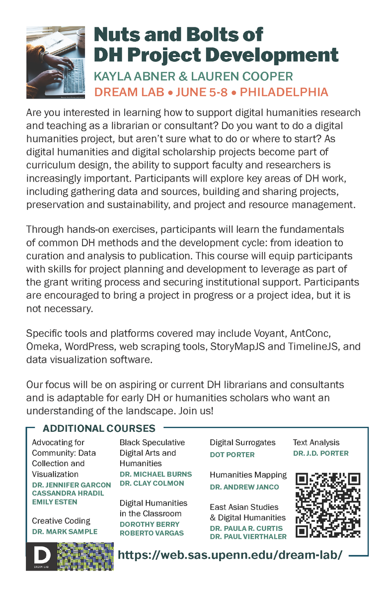 iLaurenCooper's tweet photo. Thx @ACRL2023 folks who came to our poster session DH DECODED: DESIGNING A DIGITAL HUMANITIES TRAINING FOR ACADEMIC LIBRARIANS &amp; RESEARCHERS about our "Nuts &amp; Bolts of DH Project Development" workshop. Consider taking the workshop at #dreamlab2023 June 5-8, Philly
#acrl2023 https://t.co/FXBCzbxIsh