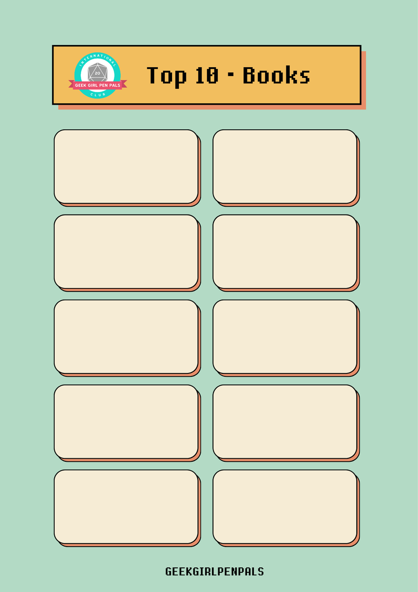 Live from <a href="/geekgirlpenpals/">Geek Girl Pen Pals</a> birthday party, what is your (current) top 10 in books? 🎂