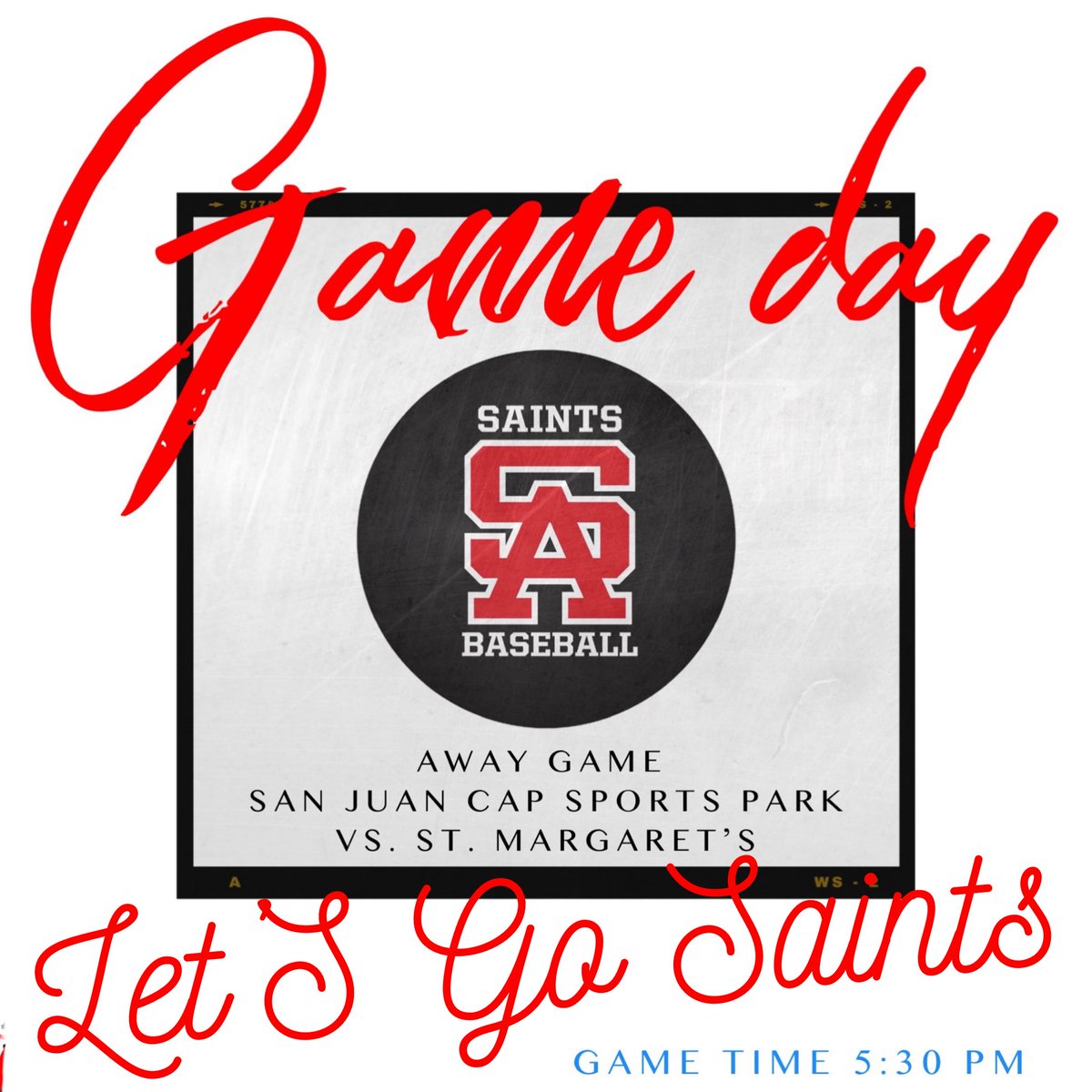 SASaintsBB1's tweet photo. Game day - Let’s Go Saints https://t.co/hSN0Q8hsia