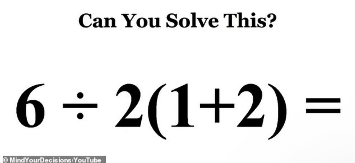 EvanKirstel's tweet image. 😝 This one is divisive!
Can you solve a
'simple math problem that has stumped the internet? #mathchat #mathtwitter