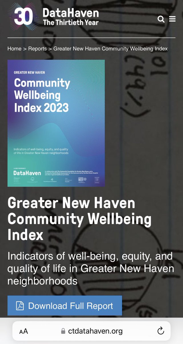 ctdata's tweet photo. With 98 pages of unique data graphics & tables, the 4th edition of DataHaven’s Greater New Haven Community Wellbeing Index is now available! Get our new publications for #NHV, #Hartford, #FairfieldCounty areas & other statewide reports at https://t.co/rdkvjjkzW7. #communityindex https://t.co/1P8kpPBFa5