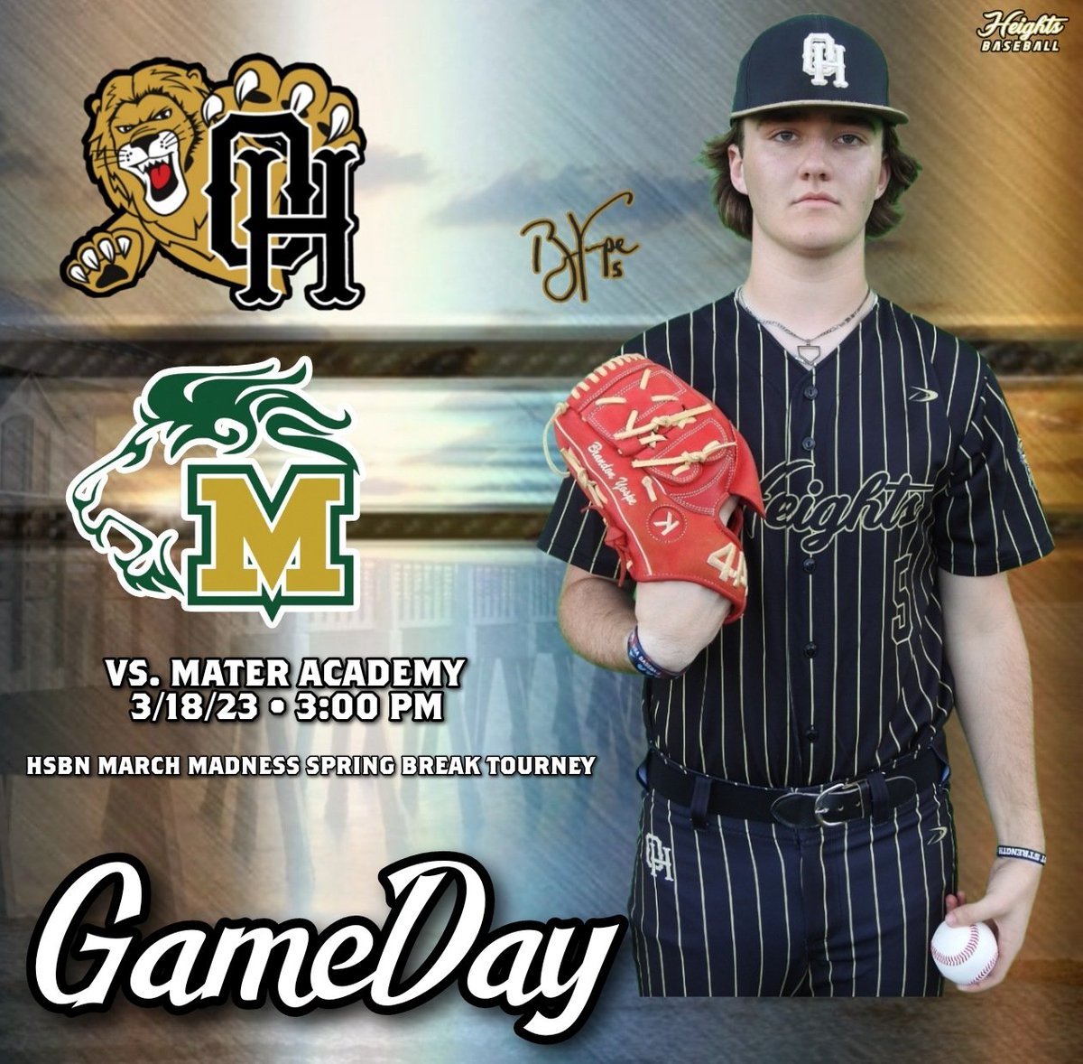 Today your Olympic Heights Lions take on the Mater Academy Lions at 3:00 pm in the first game of the HSBN March Madness tournament. Go Lions! #ohlions #lionsbaseball #lockedin #getonthetrain